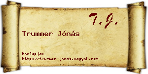 Trummer Jónás névjegykártya